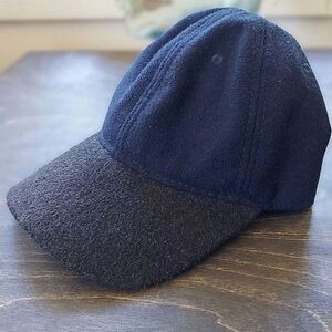 Vtg fleece two-tone navy and charcoal baseball cap
